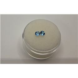 12)  LOT OF 2 MATCHED ROUND BLUE TOPAZ