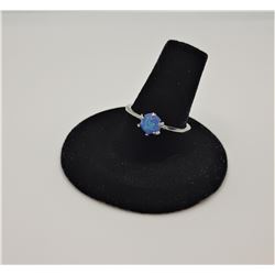 6)  LAB CREATED BLUE FIRE OPAL RING, SIZE 7