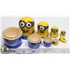 Image 1 : HAND MADE "MINIONS" RUSSIAN STACKING DOLLS SET