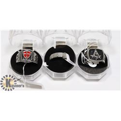 3 NEW RINGS IN CASES JEWELRY