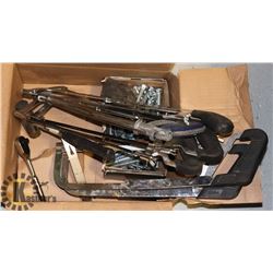 BOX OF HACK SAWS & BOLTS