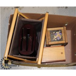 LOT OF VINTAGE WOODEN BOXES/ORGANIZERS