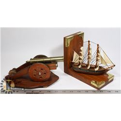 TWO VINTAGE ESTATE TABLE DISPLAY