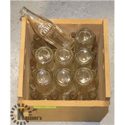 CRATE FILLED WITH 24 VINTAGE 6.5 OZ GLASS COKE