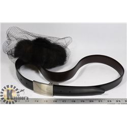 1960'S LADIES DESIGNER FUR HAT + NEW MENS BELT