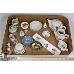 FLAT OF MINIATURE BONE CHINA COLLECTABLES