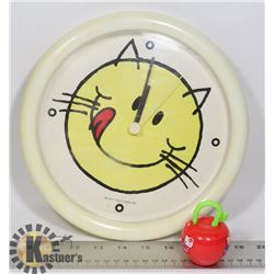 1979 HELLO KITTY CLOCK W/VINTAGE HAPPYMEAL TOY