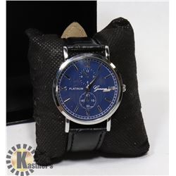 NEW MENS GENEVA PLATINUM WATCH