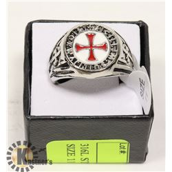 316L STEEL KNIGHTS TEMPLAR RING SIZE 11