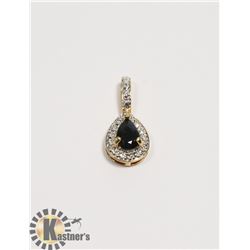 #134-BLUE SAPPHIRE PENDANT & CZ