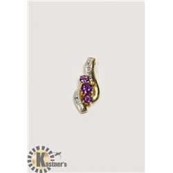 #138-AMETHYST & CZ PENDANT