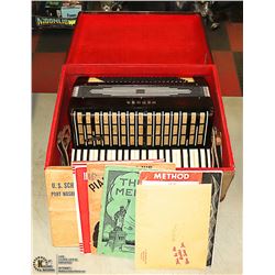 HOHNER TANGO ACCORDION WITH CASE.  VINTAGE