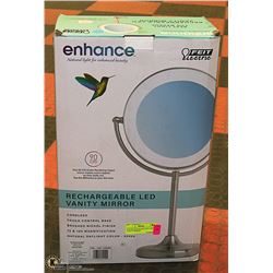 NEW RECHARGEABLE LED LIGHTED VANITY MIRROR