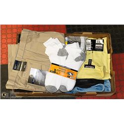 FLAT OF NEW MEN'S CLOTHING INCL. DENVER