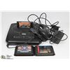 Image 1 : SEGA GENESIS CONSOLE, CONTROLLER, 3 GAMES