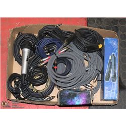 FLAT OF MICROPHONES AND MIC CORDS, AUDIO CABLES