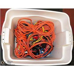 6 EXTENSION CORDS, VARIOUS LENGTH 5FT - 20FT & 3