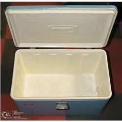VINTAGE COLEMAN BLUE METAL COOLER