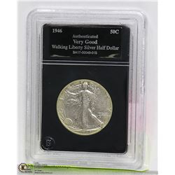 US 1946 V.G WALKING LIBERTY SILVER HALF DOLLAR