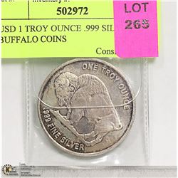 1 TROY OUNCE .999 SILVER BUFFALO COINS