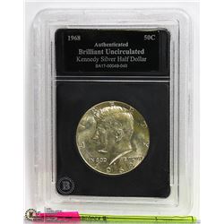 1968 B.U. KENNEDY SILVER 1/2 DOLLAR COIN