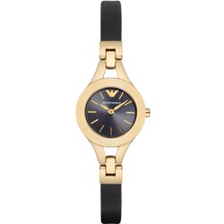 NEW EMPORIO ARMANI GOLD TONE/BLK DIAL MSRP $389
