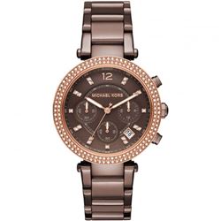 NEW MICHAEL KORS TRIPLE CHRONO BROWN DIAL MSRP$370