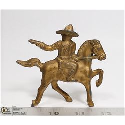 1920'S CAST IRON TOM MIX COWBOY ACTION FIGURE TOY
