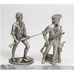 2 X DISNEY HUDSON PEWTER FRONTIER FIGURES 1970'S