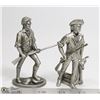 Image 1 : 2 X DISNEY HUDSON PEWTER FRONTIER FIGURES 1970'S
