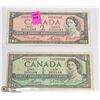 Image 1 : 1954 CANADIAN $1 BILL & $2 BILL