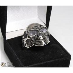 NEW MEN'S SKULL FACE RING - SIZE 10 -
