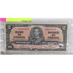 CANADA 2 DOLLAR BILL 1937