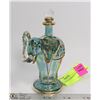 Image 1 : GREEN GLASS ELEPHANT PERFUME BOTTLE