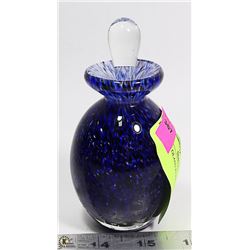 BLUE ART GLASS PERFUME BOTTLE