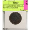 Image 1 : 1944 BANK OF MONTREAL HALF PENNY BANK TOKEN