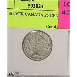 1919 SILVER CANADA 25 CENT COIN