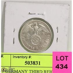 1939 GERMANY THIRD REICH .625 SILVER SWASTIKA COIN