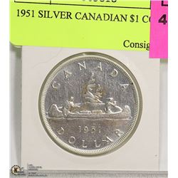 1951 SILVER CANADIAN $1 COIN