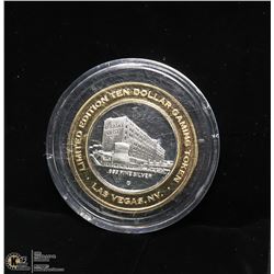 LIMITED EDITION GAMING TOKEN .999 FINE SILVER