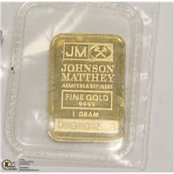 GOLD- 1 GRAM .9999 FINE GOLD- SERIAL # D3053