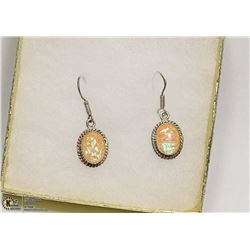 AUSTRALIAN FIRE OPAL GEMSTONE PEACH  EARRINGS