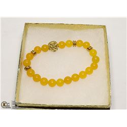 NATURAL YELLOW TOPAZ BEADS BRACELET ENHANCE/LION
