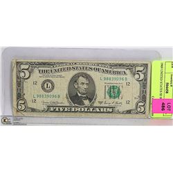 1969 UNITED STATES $5 BILL