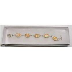 AUSTRALIAN FIRE OPAL GEMSTONE PEACH  BRACELET