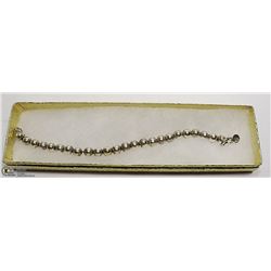 MEDIUM SIZED BALL SILVER BRACELET .925 STAMPED