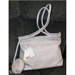 NEW SQ LAVENDAR PURSE, COMES WITH DETACHABLE