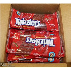 CASE WITH 24 250G BAGS OF TWIZZLER TWISTS