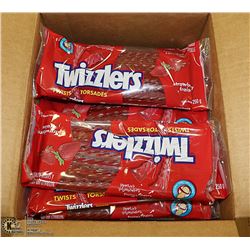CASE WITH 24 250G BAGS OF TWIZZLER TWISTS
