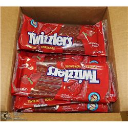 CASE WITH 24 250G BAGS OF TWIZZLER TWISTS